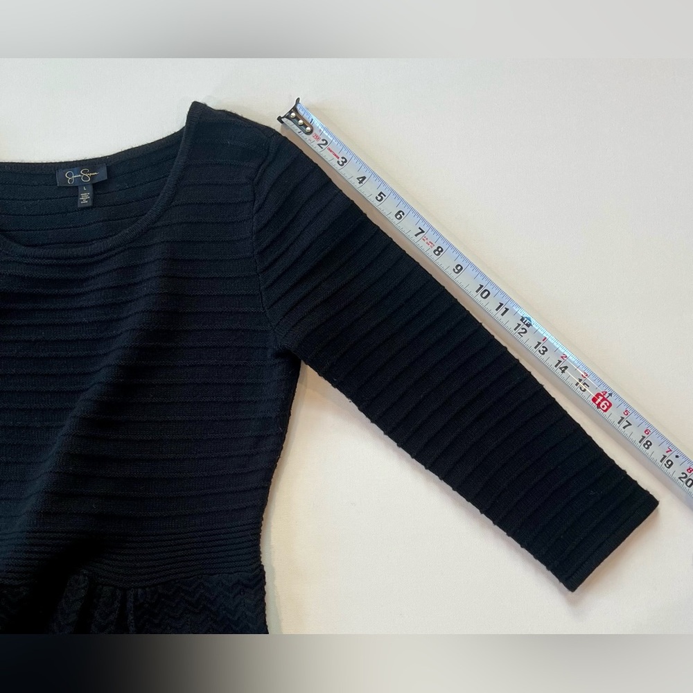 Jessica Simpson Black 3/4 Sleeve Dress Textured - Picture 9 of 12